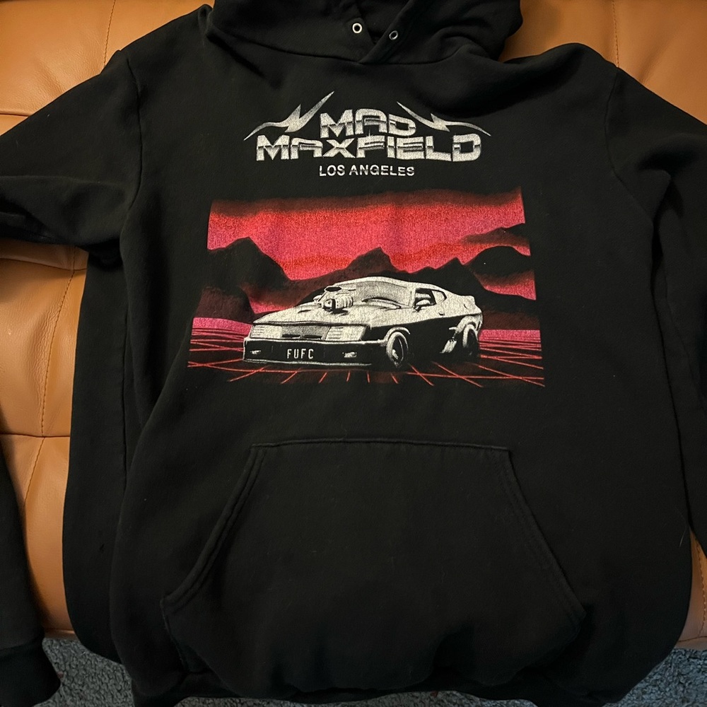Local Authority Mad Maxfield Car Print Black Hoodie